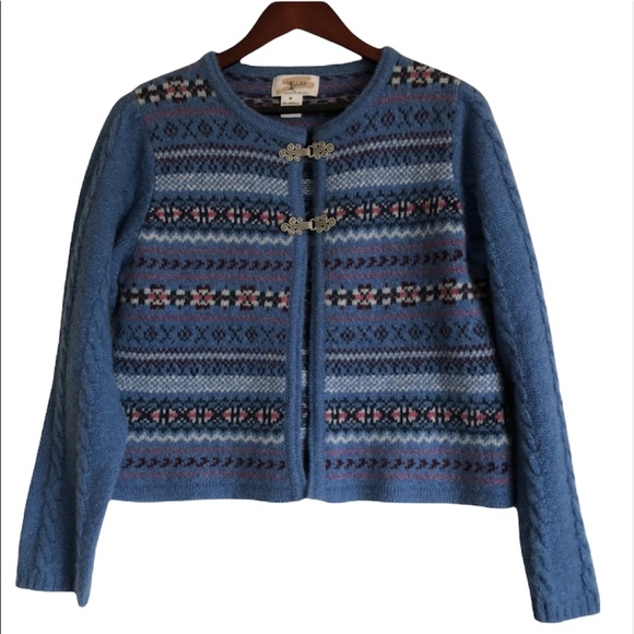 Vtg Millar Lambswool Mohair blue cardigan sweater medium - Picture 3 of 8